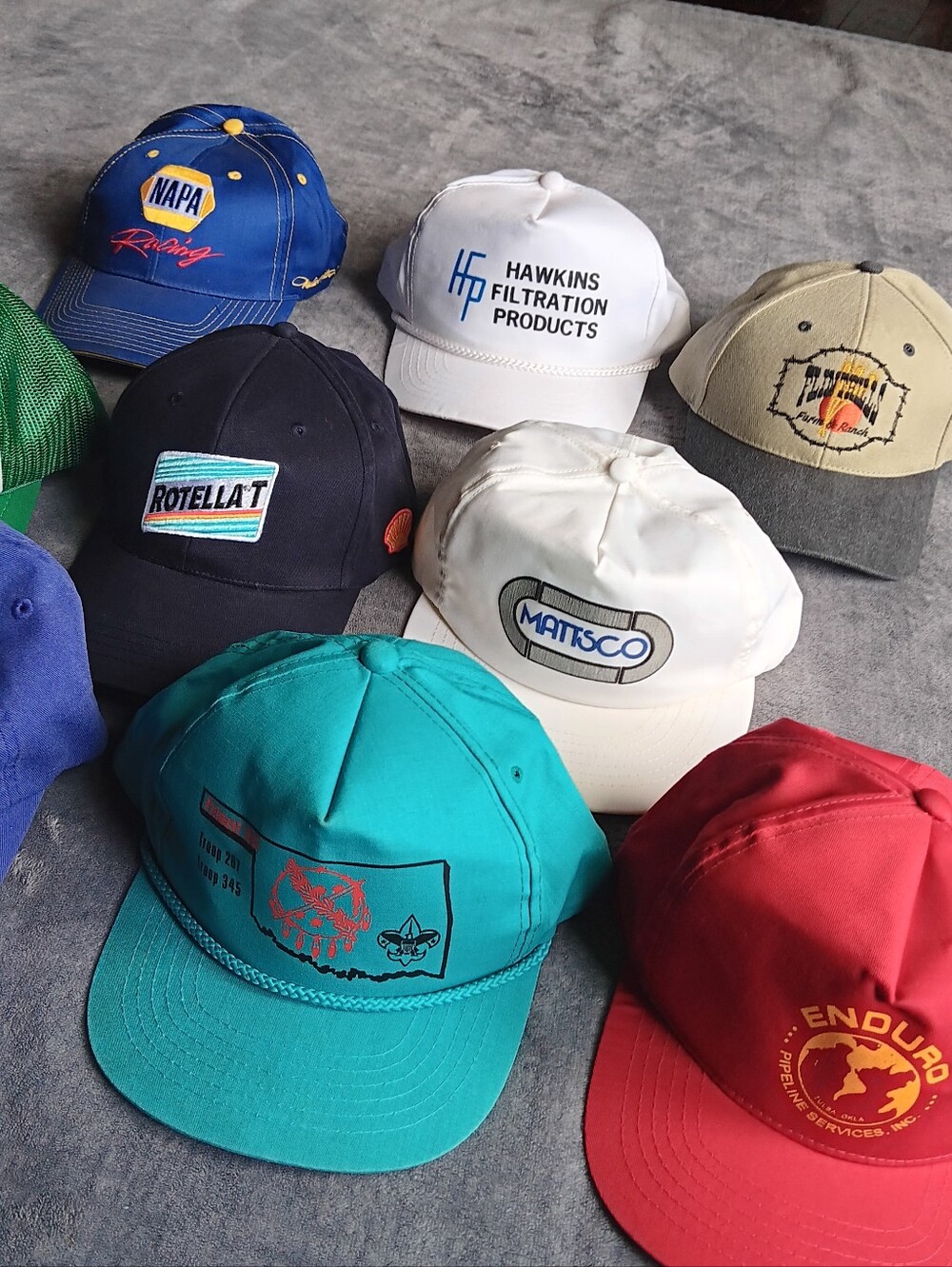Vintage Baseball Cap Hat Lot Of 10, 90s 1990s Retro Trucker Mechanic Bundle - Picture 3 of 10